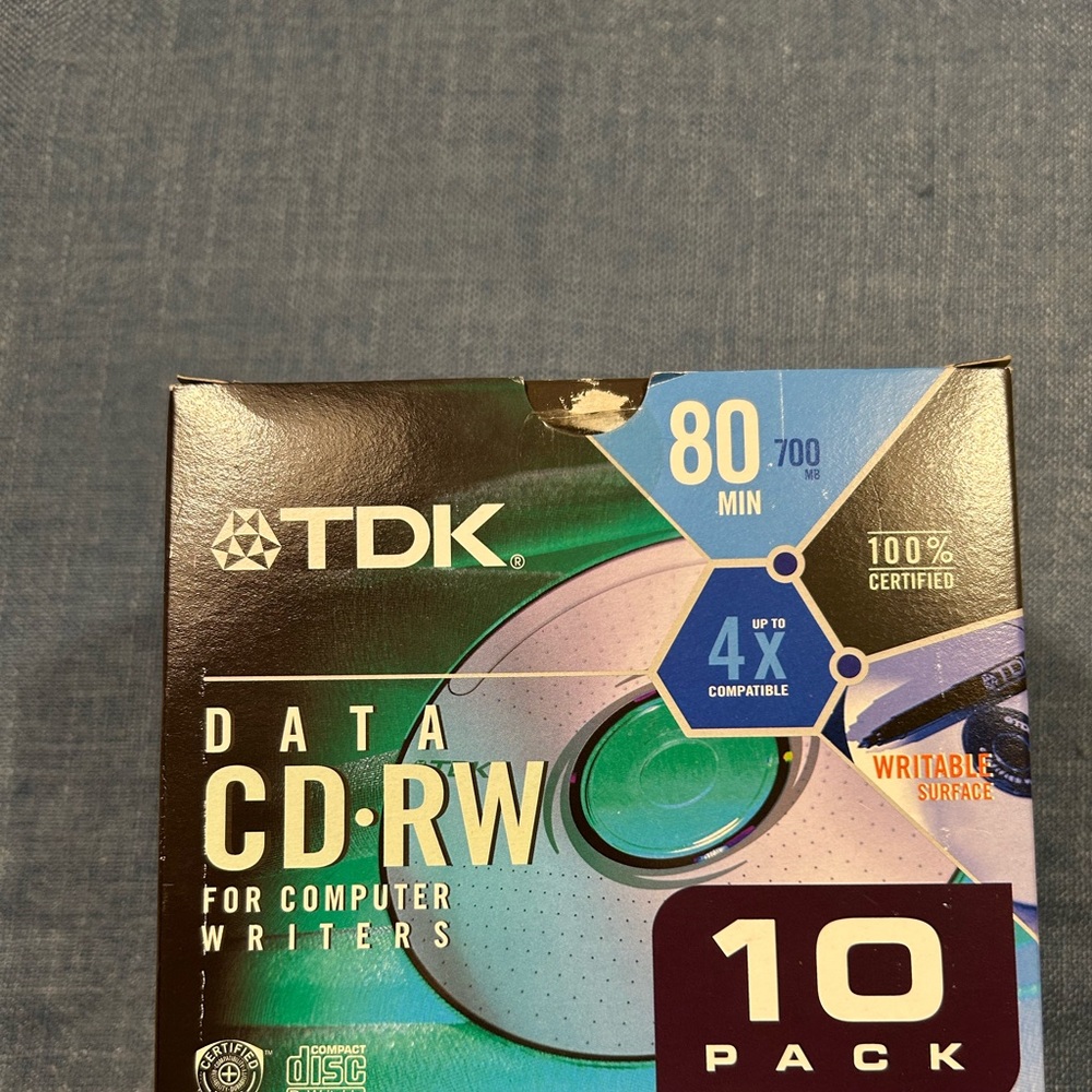 Data CD-RW 10 Pack - Blue and Black